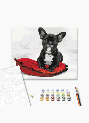 Картина по номерам Моя любимая собачка Картины в цифрах животного Раскраска Мопс 40х50см BS51842 Brushme (323167150)