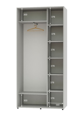 Шафа-купе дводверна 100*45*240 Сірий Дзеркало з піскострумним малюнком Алекса (360479116)