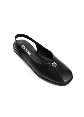 Черные кожаные босоножки 4852 Guero