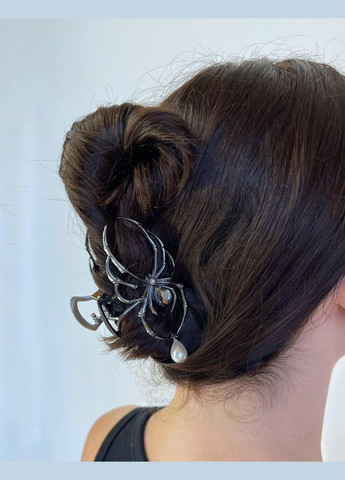 Шпилька для волосся Краб металевий для волосся павук Чорний 8.2 см Finding (317299033)