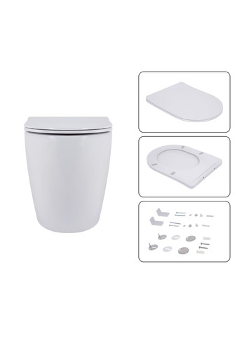 Готовое решение для ванной комнаты: подвесной унитаз Robin 520x365x365 + комплект установки Nest 4 в 1 (линейная клавиша Chrome) Qtap QT13332381AW47504 (337514849)