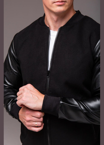 Кашемировый бомбер с рукавами под кожу Vakko на молнии (302225666)