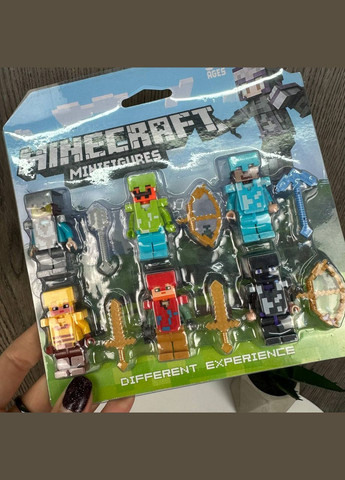 Фигурки герои набор Майнкрафт с оружием, набор фигурок в коробочке Minecraft Diy (332211908)