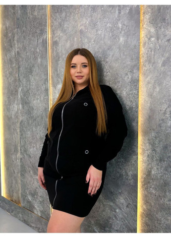 Черное повседневный, кэжуал женское платье на молнии Style Point однотонное