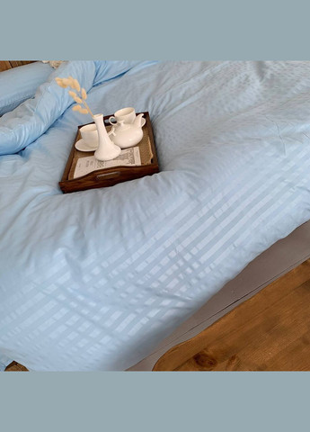 Полутораспальный КПБ микро страйп сатин "Голубой" (145х210, 70х70) Glav Textile (297365353)