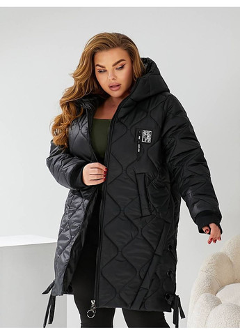 Чорна демісезонна жіноча куртка-пальто куртка-пальто Asi.Store.ua