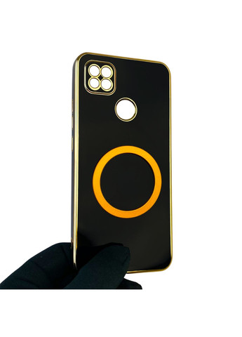 Чехол для Redmi 10A с кольцом MagSafe с золотой окантовкой на сяоми редми 10а черный gs1 Xiaomi (366230477)