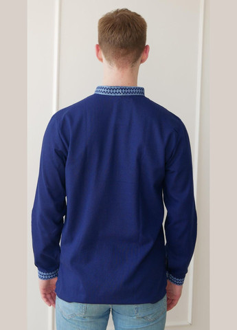 Вышиванка мужская синяя из льна Традиция, раз.46 4PROFI (294909903)