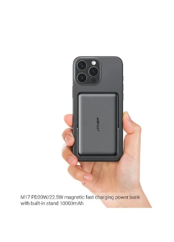 Зовнішній акумулятор PD20W/22.5W magnetic fast charging power bank with built-in stand 10000mAh (6974316284000) Acefast M17 (385926454)