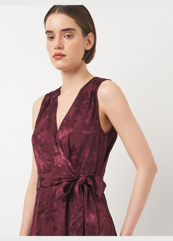 Бордова кежуал сукня з віскози H&M однотонна