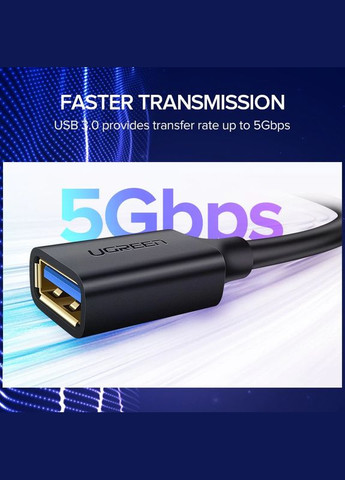 USB удлинитель US129, USB 3.0 US129 AM / AF штекер - гнездо 1 м Ugreen (300523822)