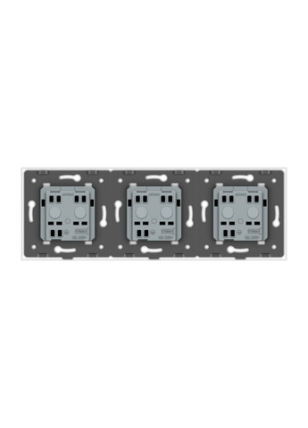 Розетка тримісна універсальна білий скло (VL-C7FCT22-6WP) Livolo (370970990)