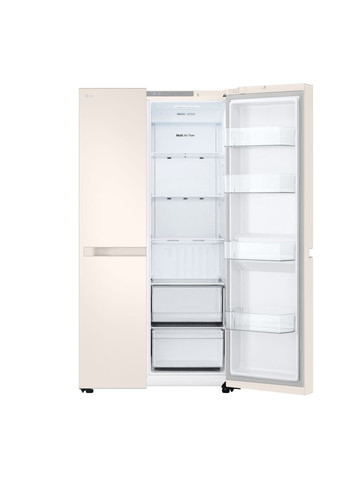 Холодильник SBS, 179x91х74, холод.отд.422л, мороз.отд.-236л, 2дв., А+, NF, инв., диспл внутр., бежевый LG