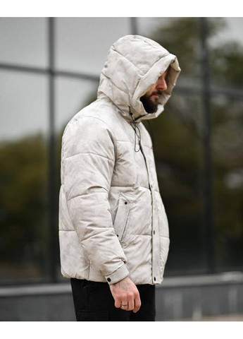 Белая зимняя зимняя мужская куртка No Brand