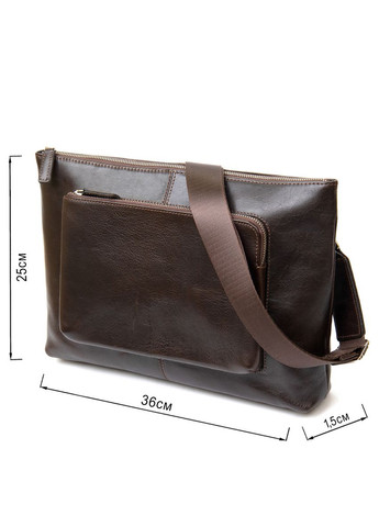 Шкіряна сумка для ноутбука з кишенями через коричневе плече (sku_11438) No Brand (328922724)
