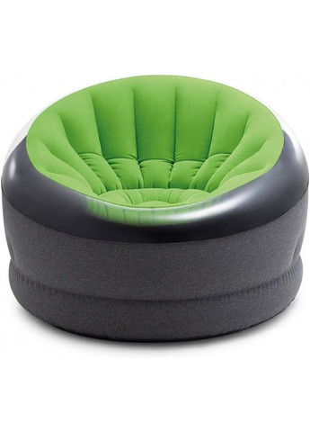 Надувне крісло флоковане 66581 Empaire Chaire (112х109х69 см) зелене без насоса Intex (268738290)