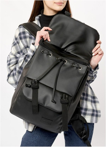 Рюкзак для подорожей жіночий рол із екошкіри з відділенням для ноутбука Loft Zard із клапаном Чорний Sambag (301871174)