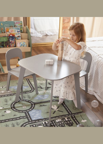 Детский столик и два стульчика для детей 4-7 лет Серый Tatoy (292867410)