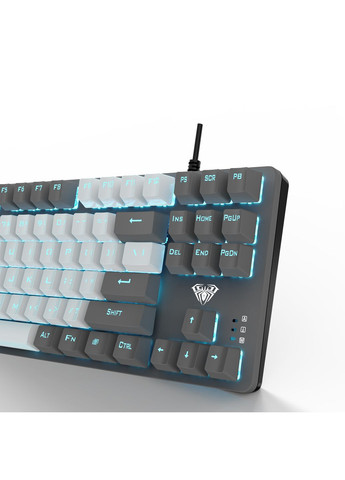 Клавіатура Mechanical F3287 White/Grey Keycap KRGD Blue (6948391240688) Aula (370619949)