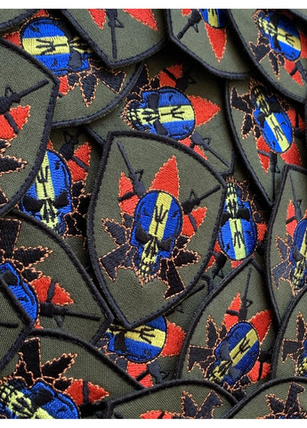 Шеврон Черепок (Форма щит. На липучці) Розмір 8x6см No Brand (369924475)