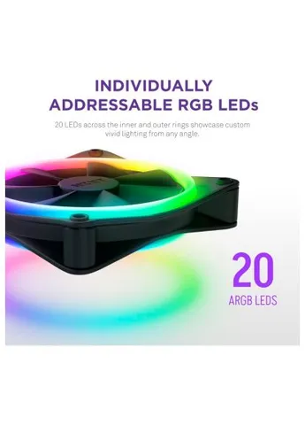 Кулер до корпусу F120RGB Duo - 120mm Dual- (RF-D12SF-B1) NZXT F120RGB Duo - 120mm Dual- (389552278)