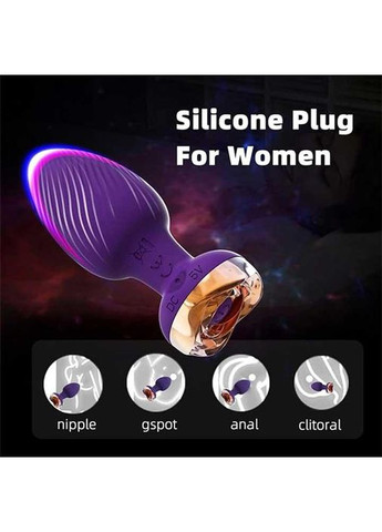 Силіконовий анальний корок із вібрацією Rose з Д/К 3,5*9 см. Анальні іграшки No Brand (370611956)