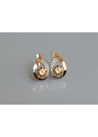 Серебряные серьги с золотыми накладками Silver Style (366813366)