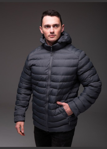 Сіра демісезонна чоловіча стьобана куртка утеплена Vakko
