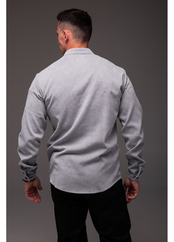 Чоловіча світло-сіра сорочка вельвет Stylish Touch (355429185)