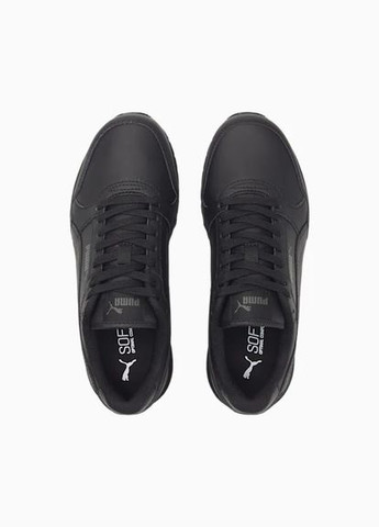 Черные всесезон кроссовки st runner v3 leather black/black р. 4/35.5/23.4см Puma