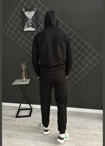 Чорний демісезонний демісезонний спортивний костюм true чорний худі + штани (двонитка) Vakko