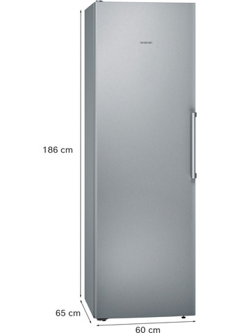Холодильная камера KS36VVIEP, 186x60x65, 346л, 1дв., E, ST, нерж. Siemens