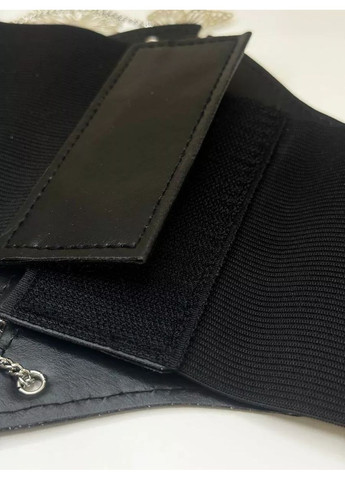 Утягивающий декоративный пояс корсет из экокожи с декоративными цепочками с бабочками эластичный No Brand Корсет декоративний з ланцюжками чорний (349815713)