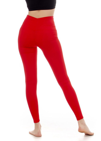 Лосины красные женские спортивные с высокой посадкой размер S Opt-kolo (286785272)