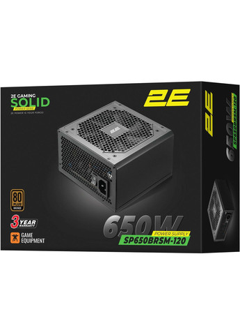 Блок живлення GAMING Solid Power 650W (-SP650BRSM-120) 2E (360410701)