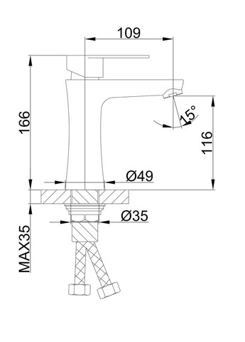 Смеситель для умывальника F1048, сатин Frap (316088997)