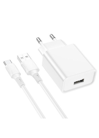 Блок живлення та кабель BA74A Aspirer single port charger set Type-C білі Borofone (279554766)