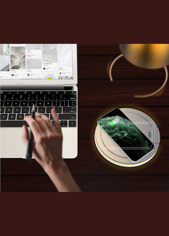 Подставка для телефона SL-603 с LED лампой и беспроводной зарядкой 15 W Wireless Charger With Led White VHG (334305080)