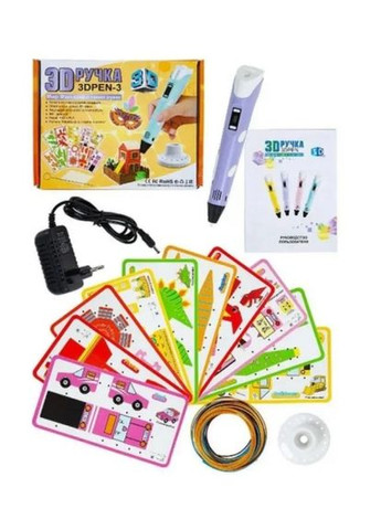 3D ручка для малювання рожева з трафаретами Memos для дітей та дорослих творчий інструмент для створення 3D об'єктів ProDobro (365440806)
