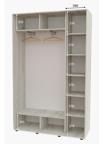 Шафа-купе дводверна 160*45*250 Дуб крафт білий Дзеркало з піскострумним малюнком Алекса (360458361)