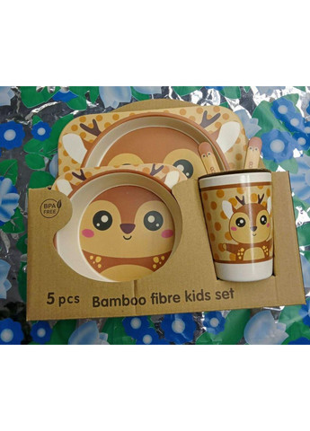 Набір дитячого посуду антибактеріальний бамбук No Brand (315597777)