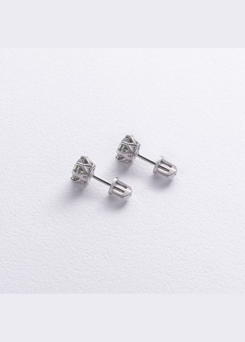 Срібні сережки - пусети (синт. топази) 123364 Oniks (282934061)