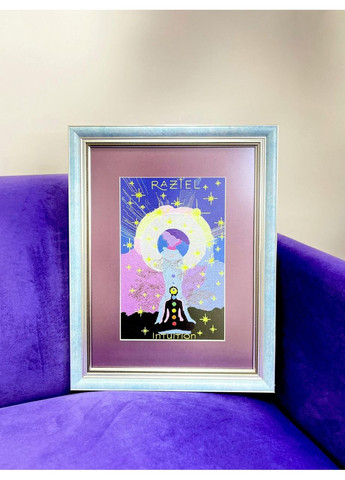 Картина-оберег Интуиция Таро 34×44 см фиолетовый коттон с вышивкой (NF0001) Tiferet-NF (371996486)