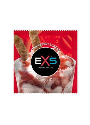 Презерватив зі смаком полуниці Flavoured strawberry sundae Веган EXS (282849766)