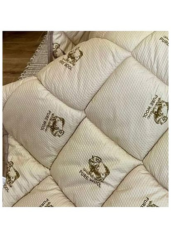 Одеяло полуторное стеганное зимнее из искусственной шерсти Pur Wool 21472 150х210 см коричневое Leri Max (365688998)