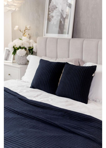 Вязаная наволочка COTTON синяя 45х45 см декоративная для интерьера. ProDobro (369378076)