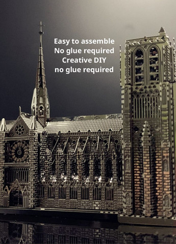 Металевий пазл 3D головоломка конструктор Нотр-Дам-де-Парі Strateg (315780104)