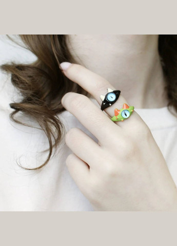 Набір з трьох колечок мультяшні вінтажні кавай котик і фентезі монстрики з очами аніме кокетт indiekid корейський харадзюку альт No Brand (314692846)