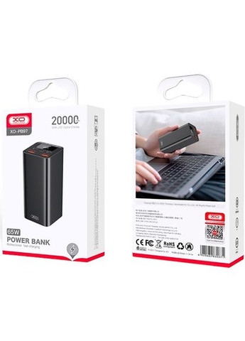 Powerbank PB97 20000 mAh PD65W для ноутбука Black (PB97_Black) XO (315511106)