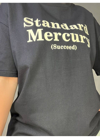 Футболка жіноча A-N 25007 оверсайз подовжена з написом принтом попереду one size No Brand - (316469525)